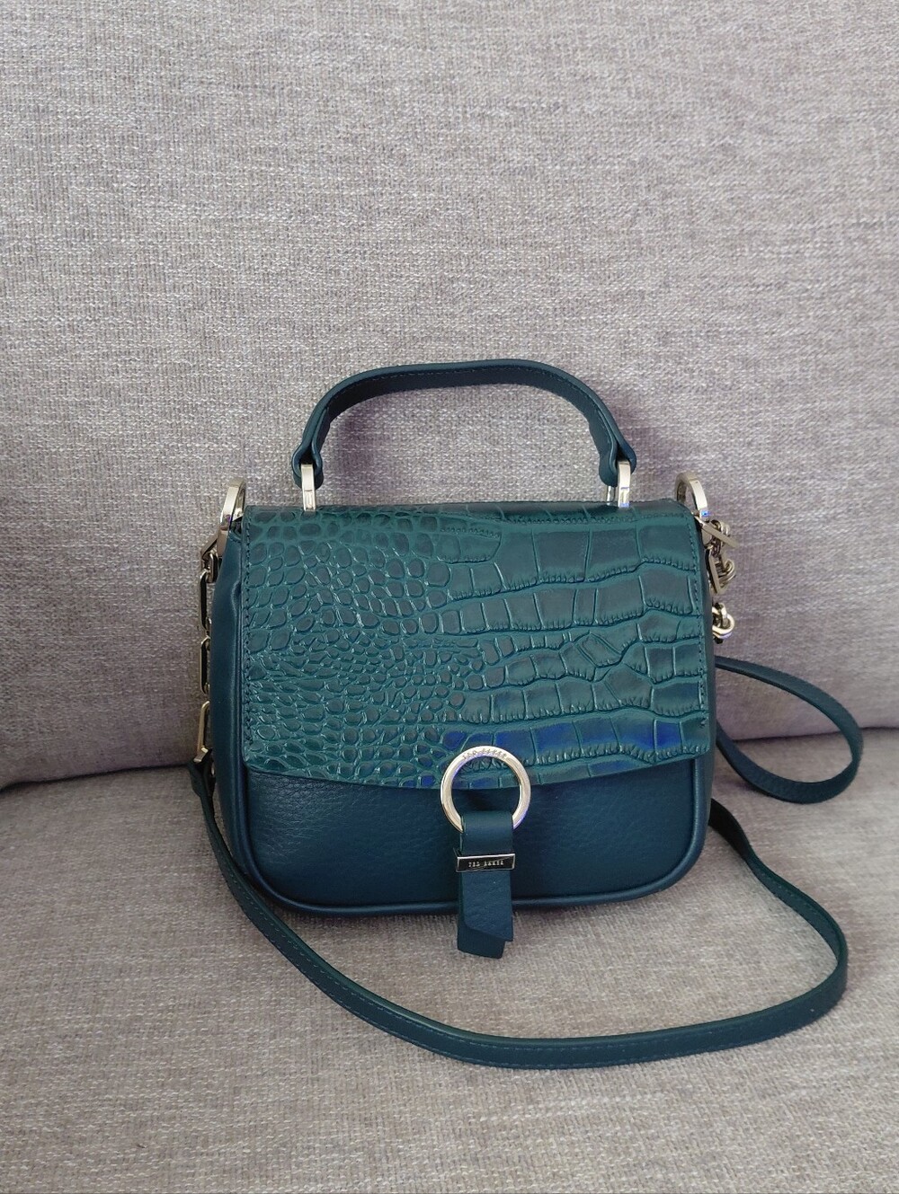 Ted Baker London Green Leather Small Satchel Bag